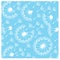 Vector seamless pattern of dandelions. White lines on a blue background