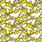 Vector seamless pattern, Danger, Threat concept, Bright yellow color, caution ribbons.