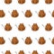 Vector seamless pattern with devil poop emoji.