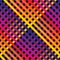 Vector seamless pattern. Diagonal cross lines in rainbow colors. 80-90`s style