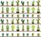 Vector seamless pattern with different cactus