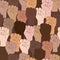 Vector seamless pattern with different ethnicity colors human fists.