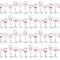 Vector seamless pattern with different wine glasses stand in row on white background.