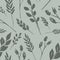 Vector seamless pattern of different yellow sprigs in gray-green tones