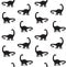 Vector seamless pattern of diplodocus silhouette