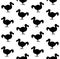 Vector seamless pattern of dodo bird silhouette