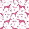 Vector seamless pattern with dogs, dog tracks Pet