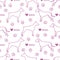 Vector seamless pattern with dogs, dog tracks Pet