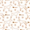 Vector seamless pattern with dogs, dog tracks Pet