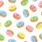 Vector seamless pattern of Donuts with colorful glaze, sugar icing