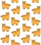 Vector seamless pattern of doodle ginger cat