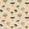 Vector seamless pattern with drawing mushrooms