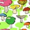 Vector seamless pattern with drawing mushrooms