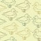 Vector seamless pattern of ducks on a light-yellow background.