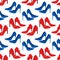 Vector seamless pattern with fashionable shoes. Handdrawn texture design