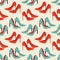 Vector seamless pattern with fashionable shoes. Handdrawn texture design