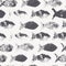 Vector seamless pattern with the fish