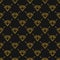 Vector seamless pattern with flat diamonds on black background.