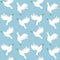 Vector seamless pattern of flat doves of peace