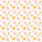 Vector seamless pattern with flat flower bouquet and leaves. Cute floral background for your design. Pastel colors -