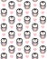 Vector seamless pattern of flat penguin with heart