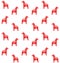 Vector seamless pattern of flat red Swedish horse