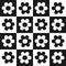 Vector seamless pattern of flower on checkered