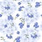 Vector seamless pattern with forget me not and violets flowers.