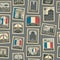 Vector seamless pattern with french postage stamps