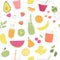 Vector seamless pattern with fruit smoothies.