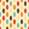 Vector seamless pattern with fun geometric colorful bright oval