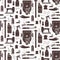 Vector seamless pattern of furrier tools
