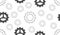 Vector seamless pattern of gear outline icons. Cogwheel machine shape equipment. Engine mechanism sign and symbol