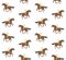 Vector seamless pattern of girl riding brown horse