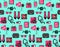 Vector seamless pattern with girly elements