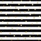 Vector seamless pattern with gold glitter polka dots on black and white stripes background