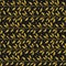 Vector seamless pattern with gold horizontal foliate lines on black background.