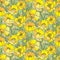 Vector seamless pattern with graphic spring flowers