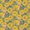 Vector seamless pattern with graphic spring flowers