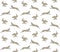 Vector seamless pattern of gray hand drawn hare