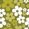 Vector Seamless Pattern Green Hippie Floral