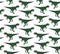 Vector seamless pattern of green tyrannosaur rex