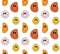 Vector seamless pattern of groovy retro smile face