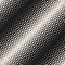 Vector seamless pattern with halftone transition effect, diagonal gradient.