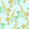 Vector seamless pattern, hand drawn botanical elements