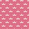 Vector seamless pattern with hand drawn cute crown on pink girly background