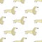 Vector seamless pattern of hand drawn dachshunds. Symbols of the New Year 2018.