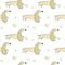 Vector seamless pattern of hand drawn dachshunds. Symbols of the New Year 2018.