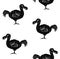 Vector seamless pattern of hand drawn dodo bird