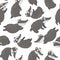 Vector seamless pattern of hand drawn flat funny badgers in different poses. Cute repeat background. Sweet animalistic ornament